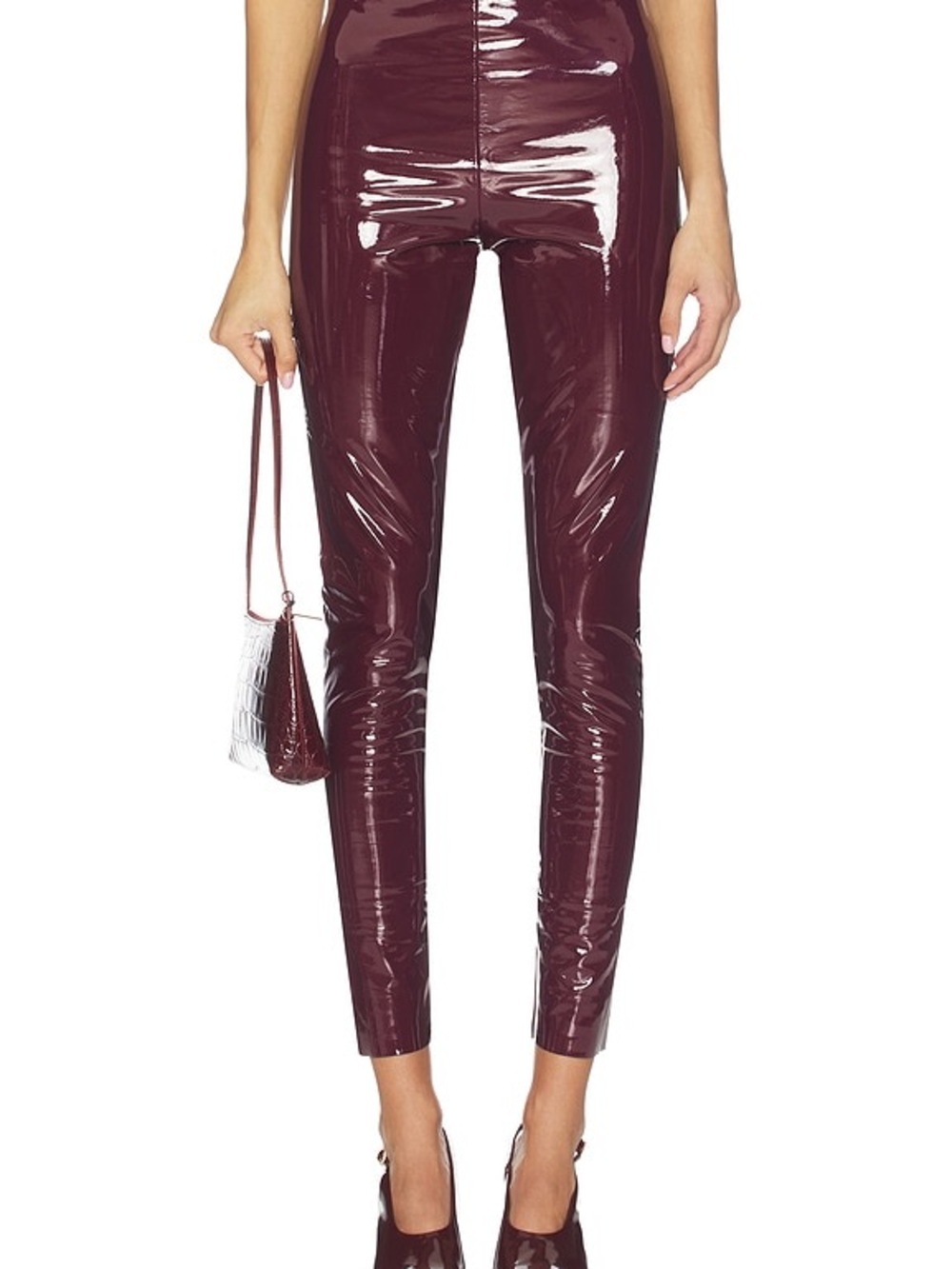 Commando Faux Patent Leather Legging in Burgundy